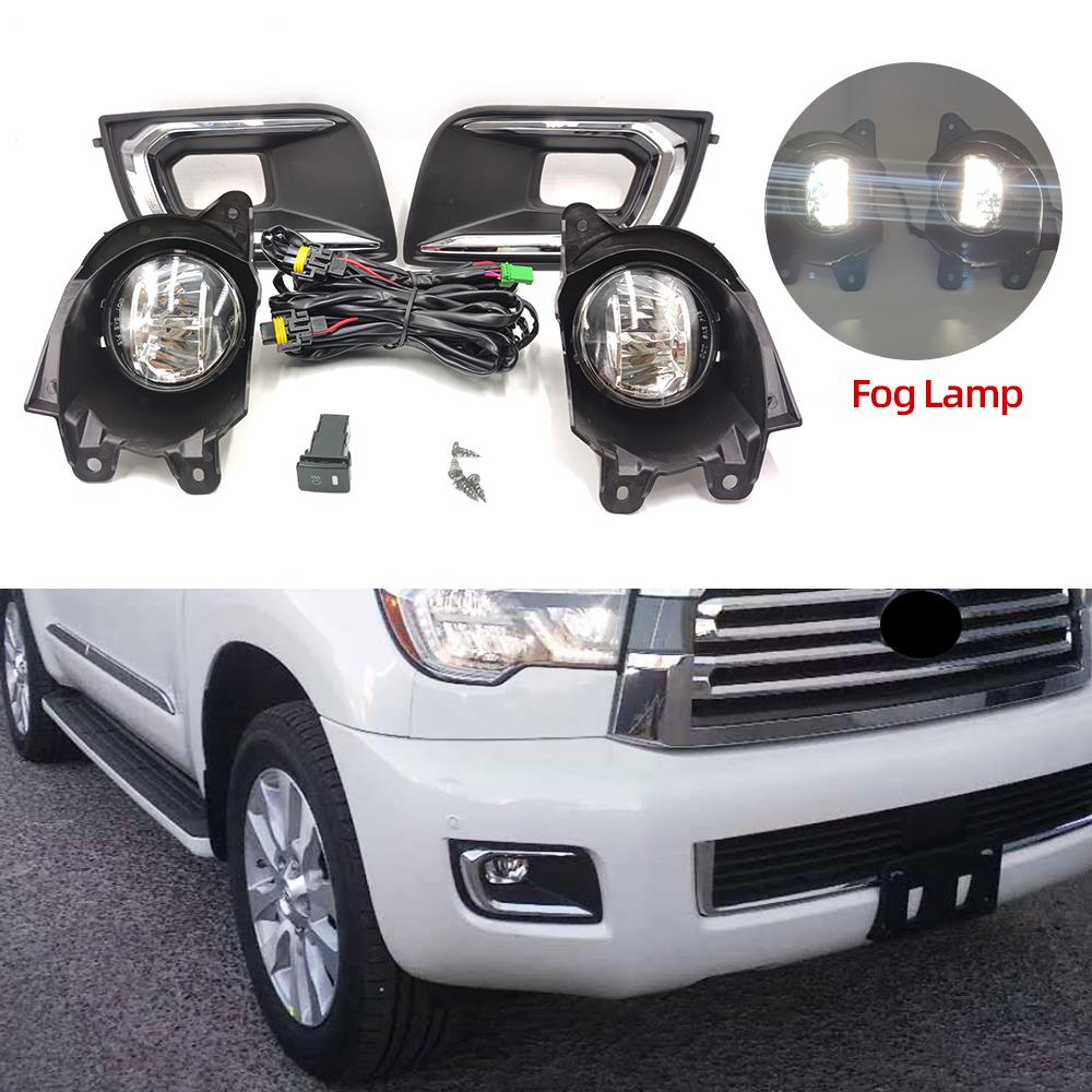 Автомобильные светодиодные противотуманные фары DRL для Toyota Sequoia 2018 2019 2020, крышка противотуманной фары, решетка фары, рамка, фары, комплект противотуманных фар
Автомобильные светодиодные противотуманные фары DRL для Toyota Sequoia 2018 2019 2020, крышка противотуманной фары, решетка фары, рамка, фары, комплект противотуманных фар