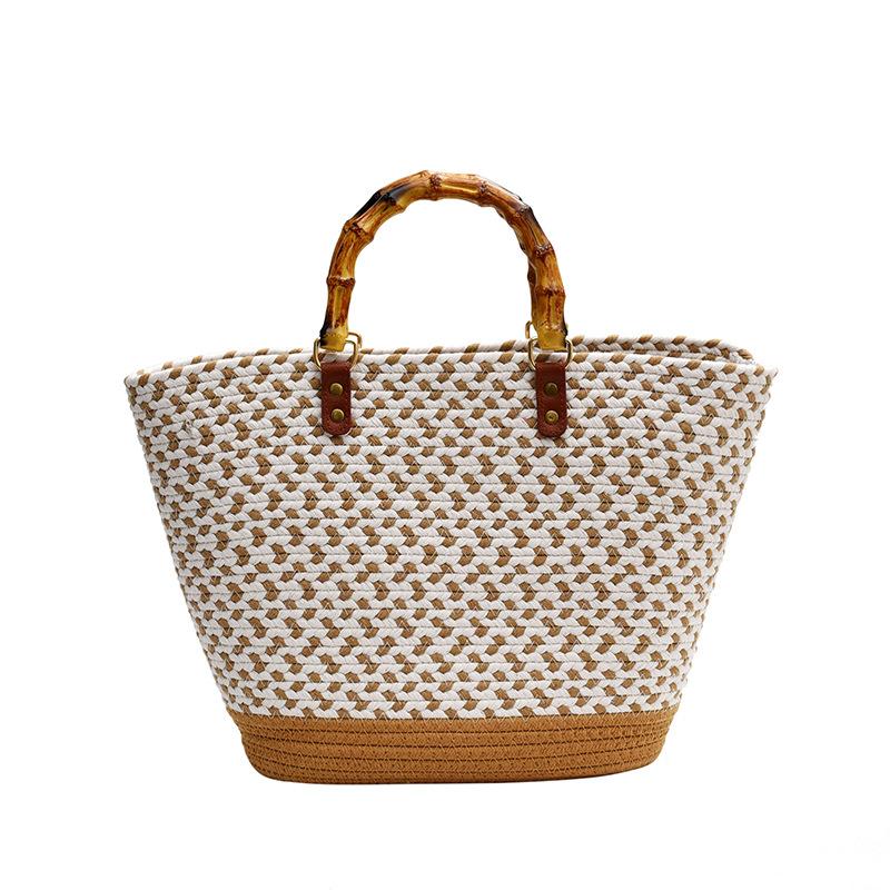 Модная текстурная простая женская сумка большой вместимости, новая коллекция весна 2025, плетеная универсальная сумка-ведро, тренд хаки