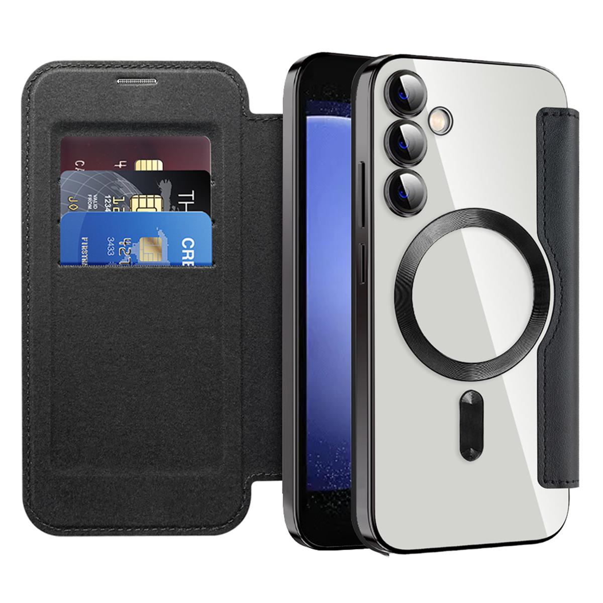 For Samsung Galaxy S23 FE Case Magnetic RFID Blocking Electroplating Phone Cover with Lens Film and Card Slots Black
For Samsung Galaxy S23 FE Case Magnetic RFID Blocking Electroplating Phone Cover with Lens Film and Card Slots Black