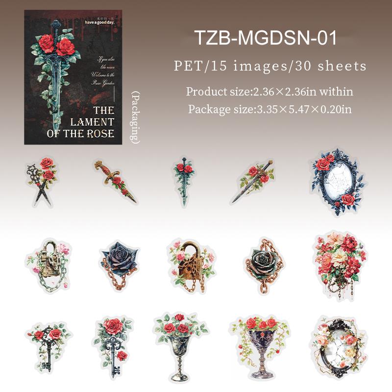 JIANWU The Lament for The Rose Series Vintage Dark Gothic Flower Material Collage PET Sticker Creative DIY Journal Stationery
JIANWU The Lament for The Rose Series Vintage Dark Gothic Flower Material Collage PET Sticker Creative DIY Journal Stationery