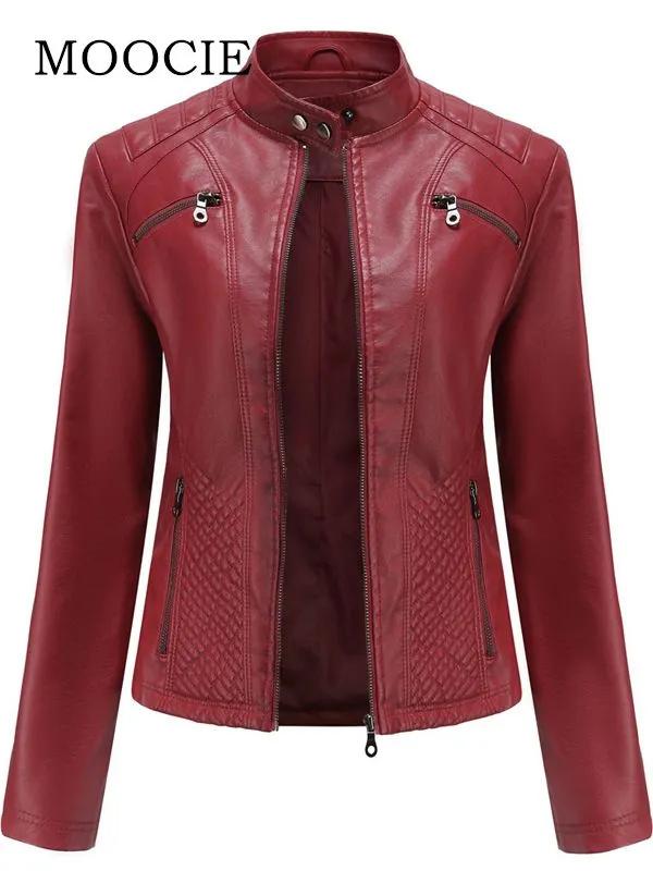 Women s Casual Leather Jacket With Stand Collar, Slim Fit, Color XL червоний
Women s Casual Leather Jacket With Stand Collar, Slim Fit, Color XL червоний