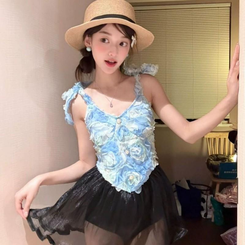 French High-end One-piece Swimsuit Young Girl Fresh Student Conservative High-level Slim Skin-covering Waterpark M голубой воды
French High-end One-piece Swimsuit Young Girl Fresh Student Conservative High-level Slim Skin-covering Waterpark M голубой воды