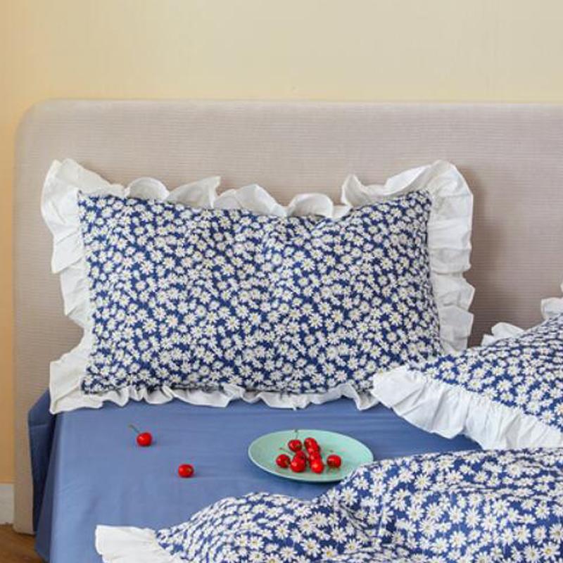 1 пара 48*74 см наволочка в литературном стиле с пасторальным принтом, хлопковая наволочка с вышивкой в виде милой принцессы, наволочка с оборками и кружевом