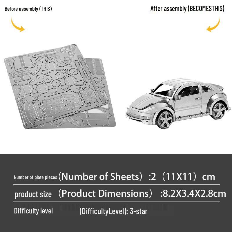 Металлическая 3D головоломка Жук из нержавеющей стали - Сборка своими руками без клея
Металлическая 3D головоломка Жук из нержавеющей стали - Сборка своими руками без клея