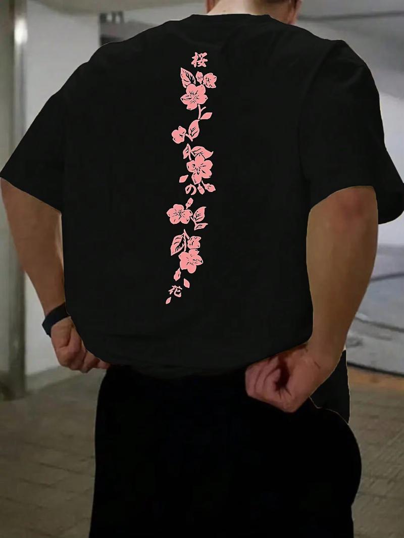 Mens Black Short Sleeve TShirt with Pink Cherry Blossom PrintLoose Fit Lightweight Breathable for Summer Outdoor 3XL
Mens Black Short Sleeve TShirt with Pink Cherry Blossom PrintLoose Fit Lightweight Breathable for Summer Outdoor 3XL