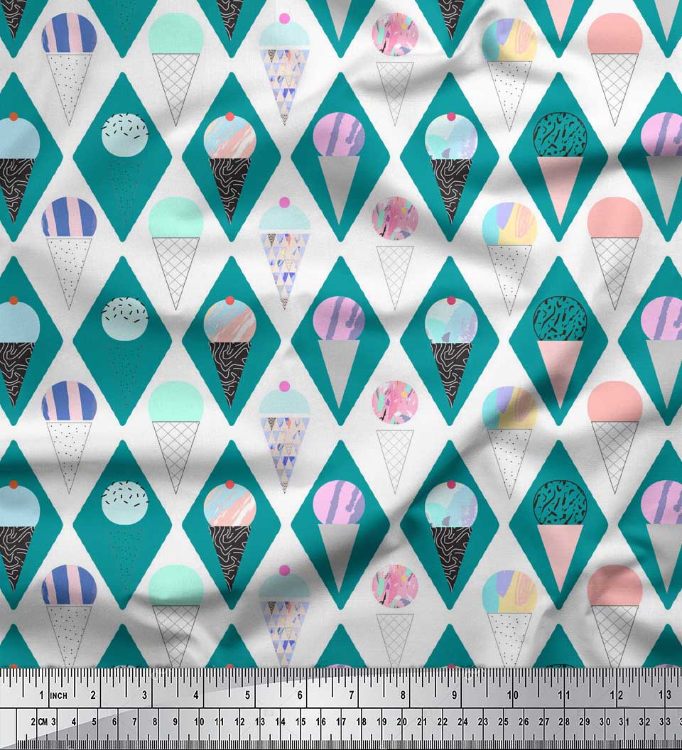 Soimoi Blue Japan Crepe Satin Fabric Diamond & Ice Cream Cone Food Print Тканина на метр 42 дюйма 42 Inch Wide - Poly Crepe зелений
Soimoi Blue Japan Crepe Satin Fabric Diamond & Ice Cream Cone Food Print Тканина на метр 42 дюйма 42 Inch Wide - Poly Crepe зелений