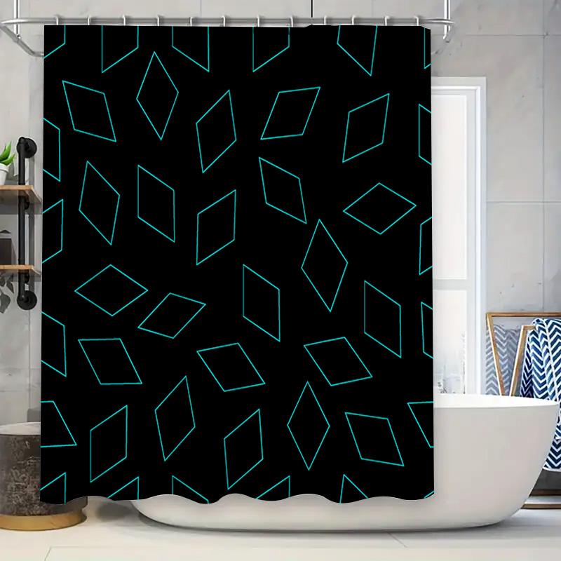 Blue Neon Geometric Diamond Bath Shower Curtain Waterproof Decorative Rug Mat For Home Bathroom Black Blue W60H190(CM)-1 Pcs
Blue Neon Geometric Diamond Bath Shower Curtain Waterproof Decorative Rug Mat For Home Bathroom Black Blue W60H190(CM)-1 Pcs