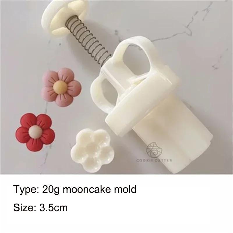 Форма для лунного торта «Цветок персика и вишни», инструмент для печати моделей для выпечки из бобов мунг, форма для тиснения десерта «Лунный торт с ледяной корочкой» 20/50 г