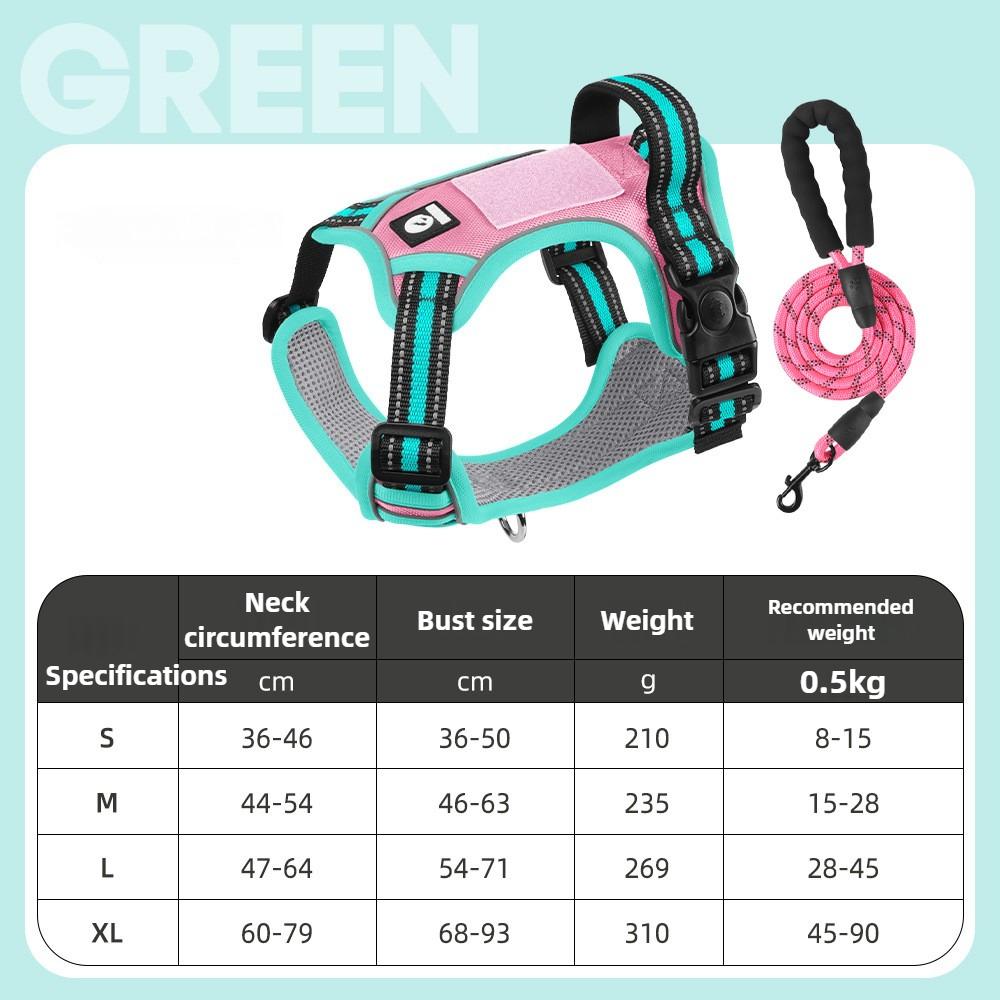 Dog Harnesses Set Pet Leash Matching Color Dog Chest Back Outdoor Walking Dog Breathable Wear-resistant Pet Chest BackWaterproof S зелений
Dog Harnesses Set Pet Leash Matching Color Dog Chest Back Outdoor Walking Dog Breathable Wear-resistant Pet Chest BackWaterproof S зелений