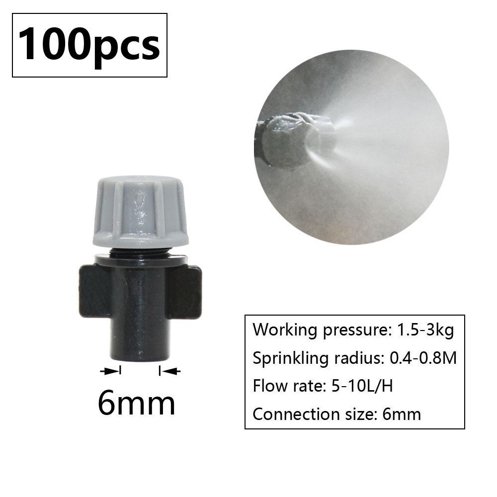 100pcs Mist Nozzle Dripper Watering Atomizing Sprinkler Garden Irrigation System Sprinkler With 1/4 Tee Barb Thread Connector
100pcs Mist Nozzle Dripper Watering Atomizing Sprinkler Garden Irrigation System Sprinkler With 1/4 Tee Barb Thread Connector