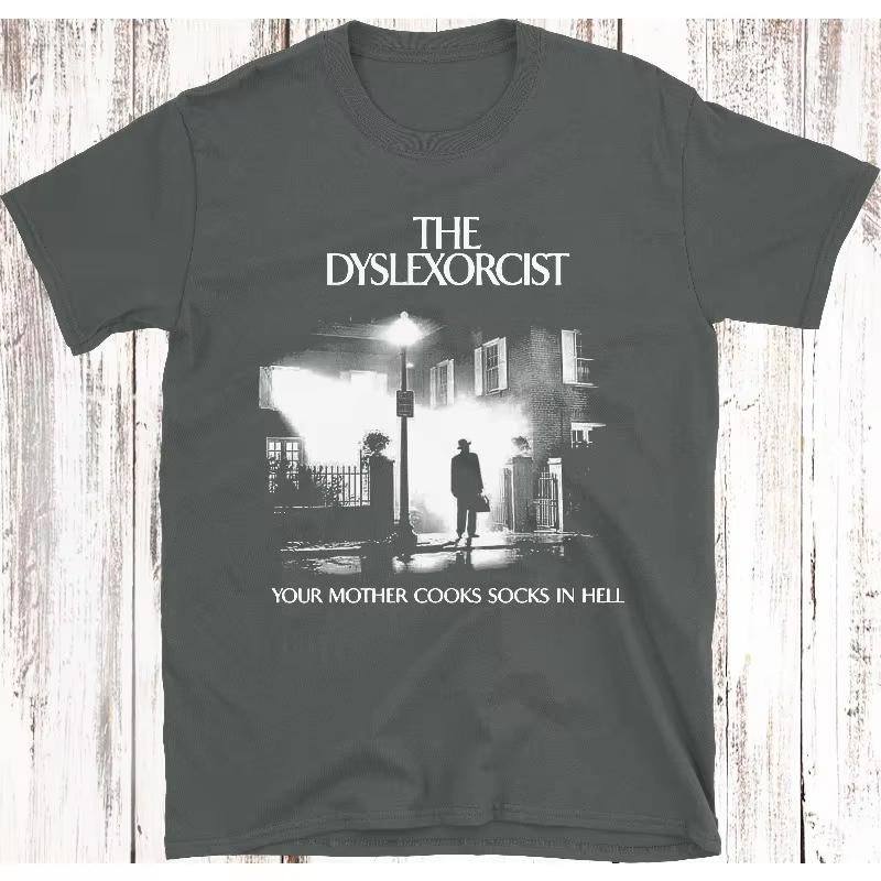 Summer Unisexs and Womens loose breathable Tshirt top The Dylexorcist Tshirt fun horror fan Tshirt S
Summer Unisexs and Womens loose breathable Tshirt top The Dylexorcist Tshirt fun horror fan Tshirt S