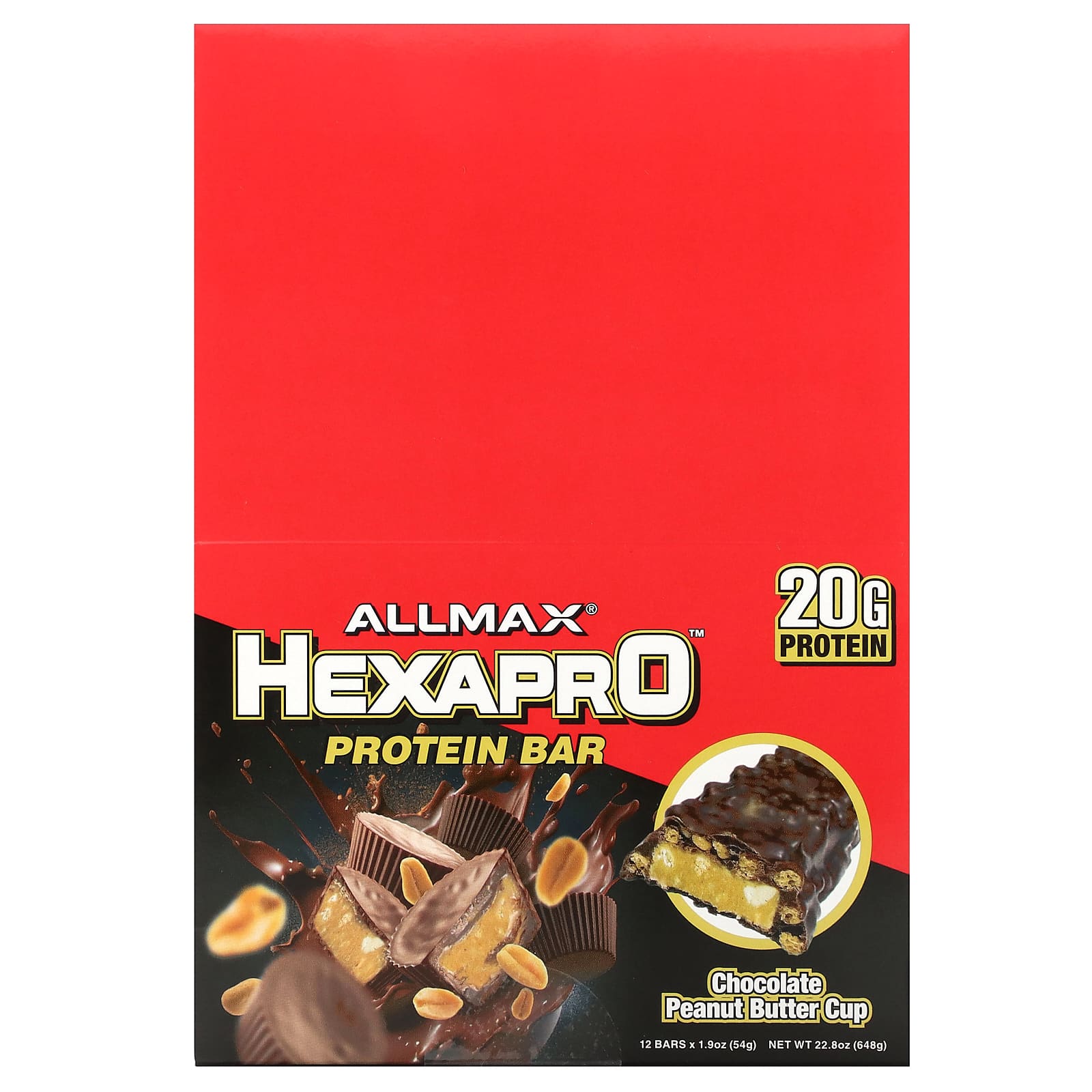 ALLMAX, протеїновий батончик Hexapro, шоколадно-арахісова чашка, 12 батончиків, 54г (1,9 унції) кожен
ALLMAX, протеїновий батончик Hexapro, шоколадно-арахісова чашка, 12 батончиків, 54г (1,9 унції) кожен