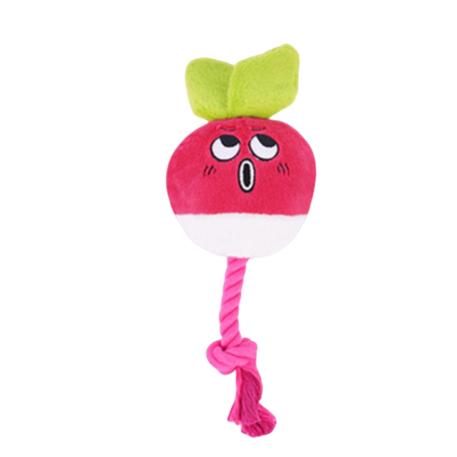 Pet Plush Squeaky Cotton Rope Toy for Dogs and Cats Durable Chew Toy with Cartoon Radish Design Soft Interactive Play Toy for Pets One Size
Pet Plush Squeaky Cotton Rope Toy for Dogs and Cats Durable Chew Toy with Cartoon Radish Design Soft Interactive Play Toy for Pets One Size