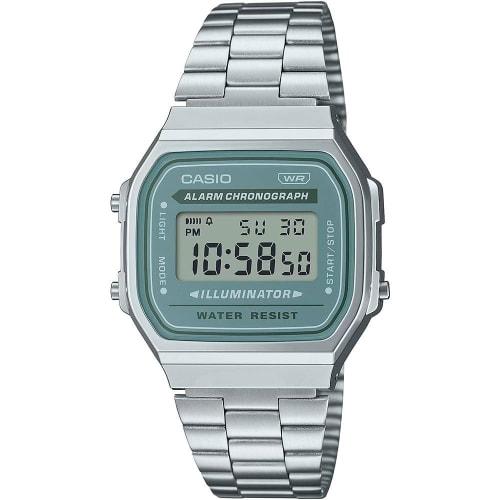 Casio Retro Vintage Uni Watch - Quartz Casual Stainless Steel with Gray Band, Resin Case, Digital Blue Dial - A168WA-3A, Silver, One Size, Bracelet
Casio Retro Vintage Uni Watch - Quartz Casual Stainless Steel with Gray Band, Resin Case, Digital Blue Dial - A168WA-3A, Silver, One Size, Bracelet