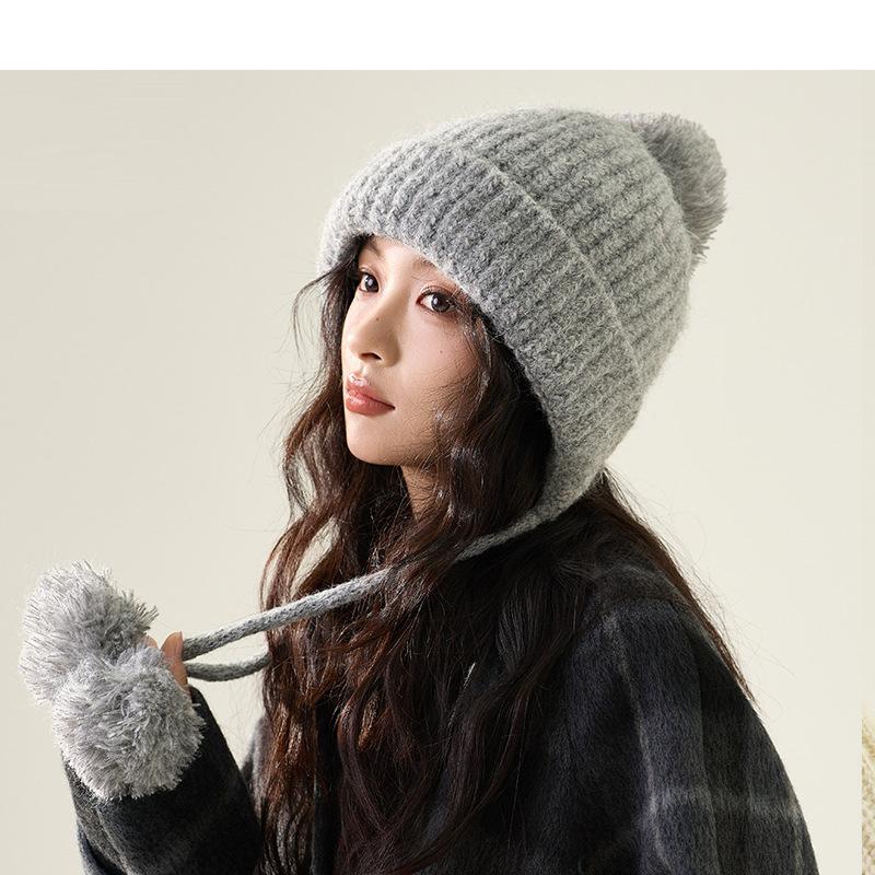 Осенне-зимняя вязаная шапка с меховым помпоном для защиты ушей, теплая шерстяная шапка для большой головы, защищающая от холода серый
Осенне-зимняя вязаная шапка с меховым помпоном для защиты ушей, теплая шерстяная шапка для большой головы, защищающая от холода серый