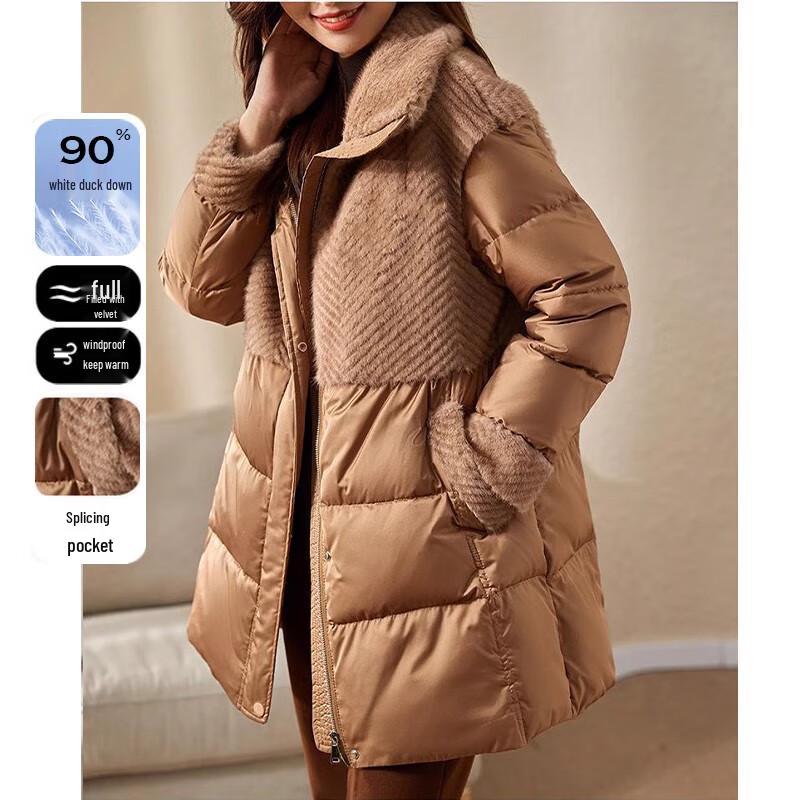 JIANHU Женское зимнее пальто средней длины из белого утиного пуха 2XL
JIANHU Женское зимнее пальто средней длины из белого утиного пуха 2XL