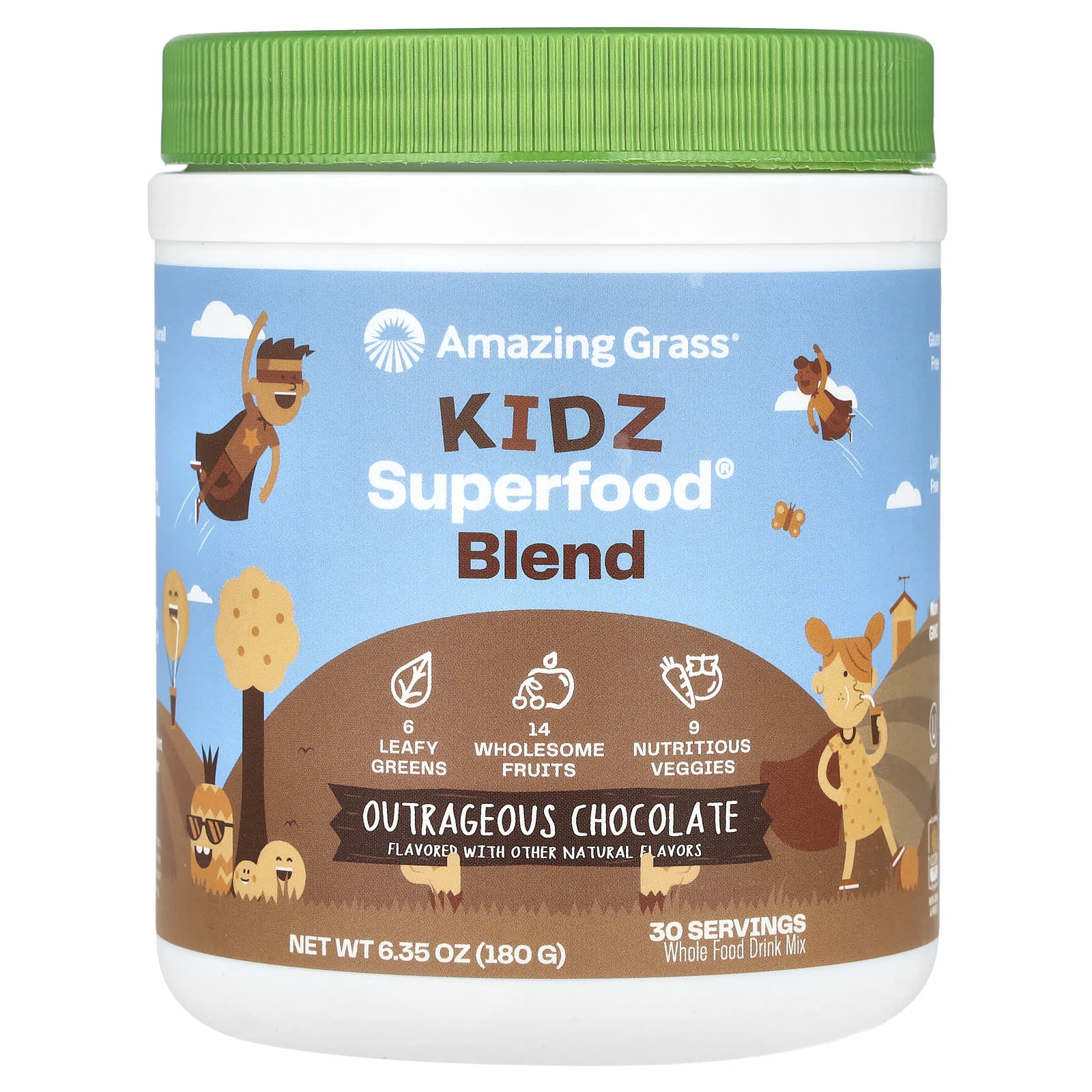 Amazing Grass, Kids Superfood, Rich Chocolate Flavor, 6.35oz (180g) 
Amazing Grass, Kids Superfood, Rich Chocolate Flavor, 6.35oz (180g)