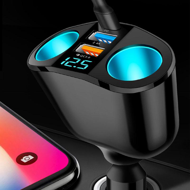 Автомобильное зарядное устройство для быстрой зарядки QC3.0/PD, разъем для зарядного устройства для телефона, разветвитель прикуривателя 12 В/24 В, универсальный двойной USB-питание
Автомобильное зарядное устройство для быстрой зарядки QC3.0/PD, разъем для зарядного устройства для телефона, разветвитель прикуривателя 12 В/24 В, универсальный двойной USB-питание