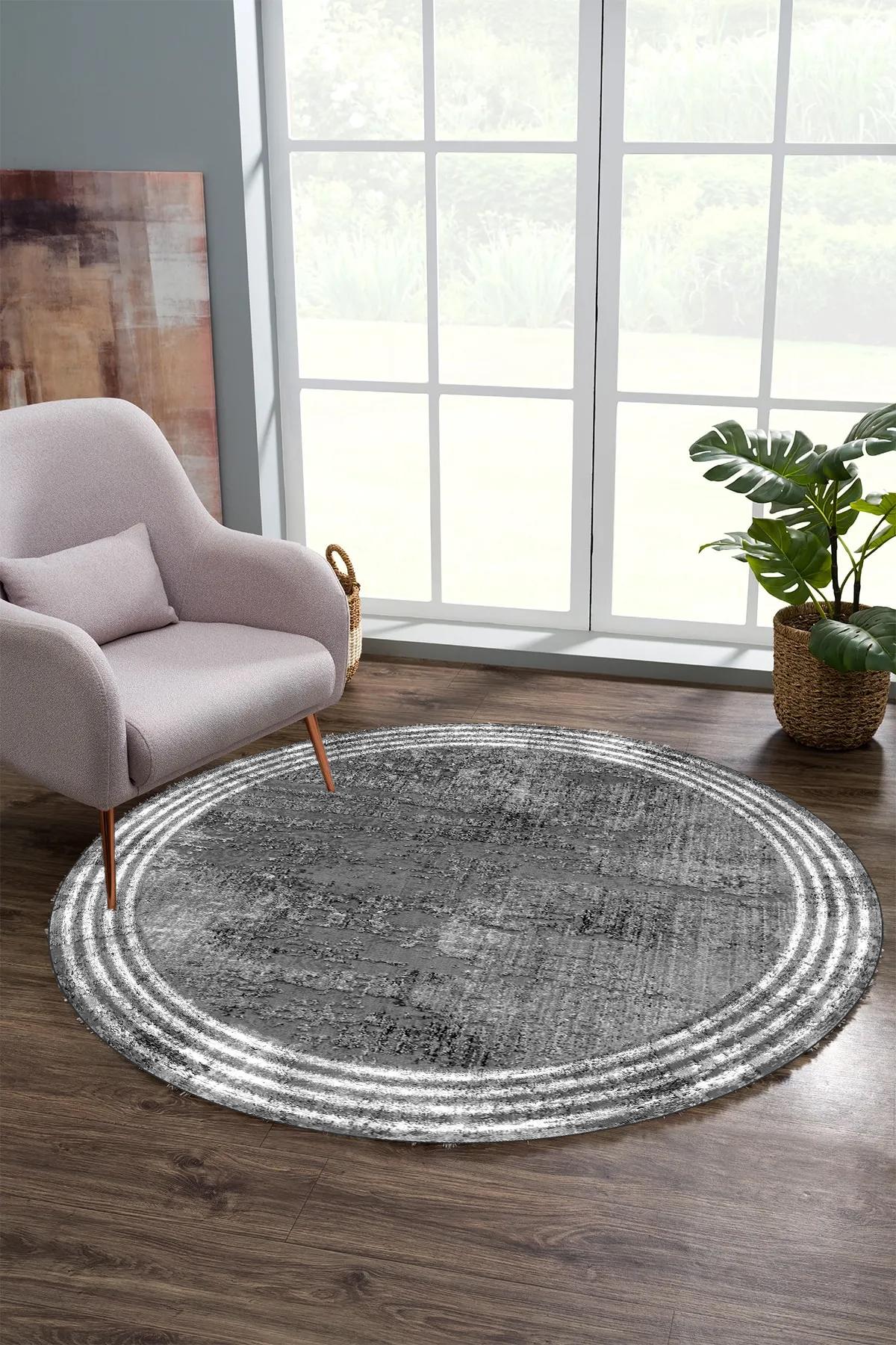 YTRHOME Home Modern Y-E1005 Нескользящая точечная основа с цифровой печатью, круглый ковер для гостиной, кухни, прихожей и напольный коврик 60 x 60 серый/чёрный
YTRHOME Home Modern Y-E1005 Нескользящая точечная основа с цифровой печатью, круглый ковер для гостиной, кухни, прихожей и напольный коврик 60 x 60 серый/чёрный