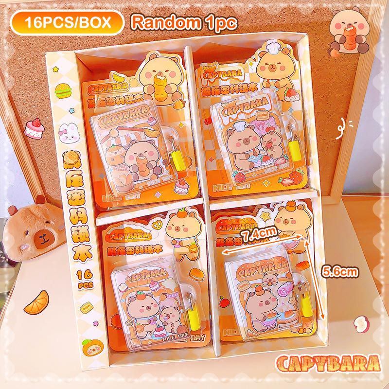 Мультяшные Портативные Капибара Мини Блокноты на Спирали Милые Водонепроницаемые Карманные Блокноты Для Подарков на День Рождения, Наград для Студентов