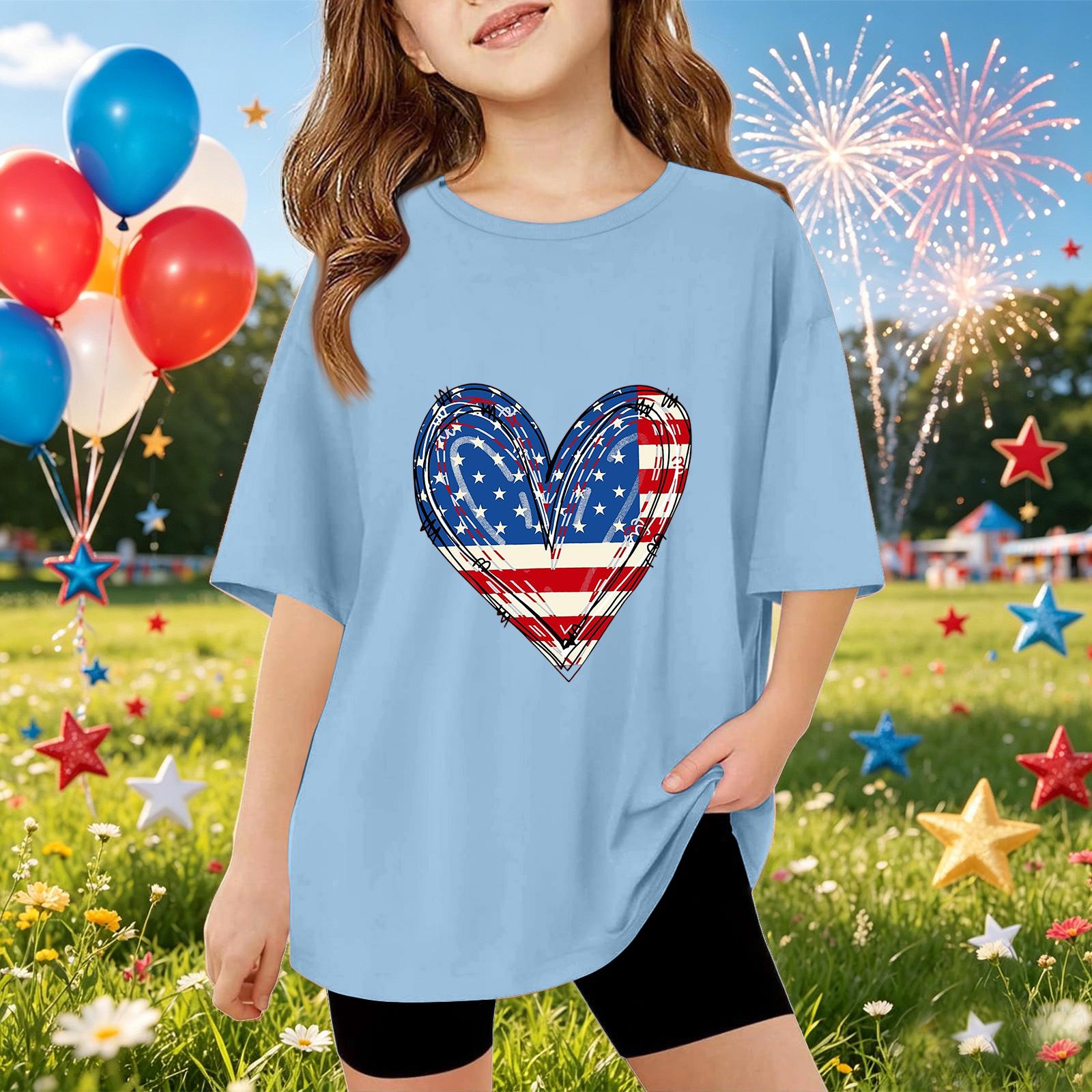 Kids Short Sleeve T Shirt Independence Day Print Top Casual Loose Fit Lightweight Summer Tee for Boys Girls 140
Kids Short Sleeve T Shirt Independence Day Print Top Casual Loose Fit Lightweight Summer Tee for Boys Girls 140