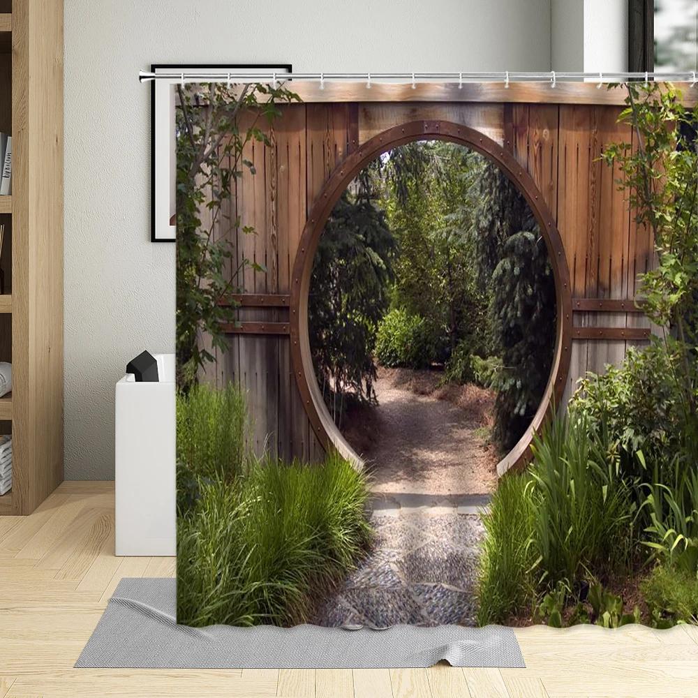 Chinese Style Shower Curtain Vintage Wood Board Garden Building Green Plant Floral Pattern Bathroom Decor Bath Curtain With Hook W60H190(CM)-1 Pcs
Chinese Style Shower Curtain Vintage Wood Board Garden Building Green Plant Floral Pattern Bathroom Decor Bath Curtain With Hook W60H190(CM)-1 Pcs