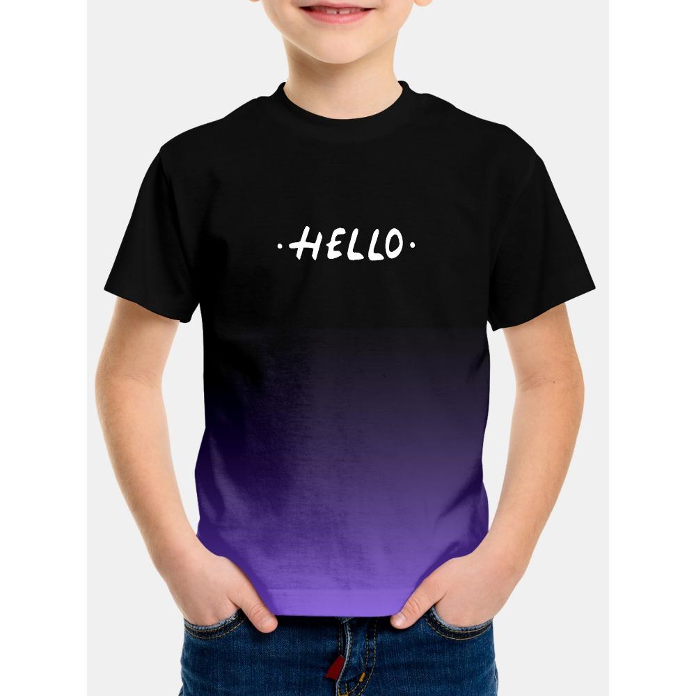 Boys Hello Ombre Print T-Shirt - Casual summer tee, comfortable short sleeve crew neck top 100
Boys Hello Ombre Print T-Shirt - Casual summer tee, comfortable short sleeve crew neck top 100