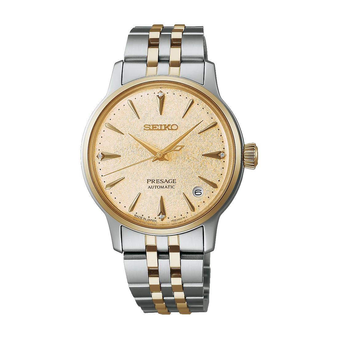 SEIKO Presage Cocktail Time Автоматические 34 мм Часы с бриллиантами, циферблат цвета шампанского, женские SRPL64J1 золотой
SEIKO Presage Cocktail Time Автоматические 34 мм Часы с бриллиантами, циферблат цвета шампанского, женские SRPL64J1 золотой