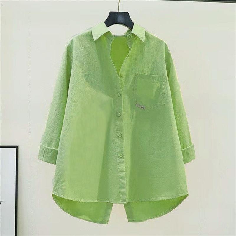 Back Split Pink Casual Hotsweet All-Match Irregular Solid Loose Shirts and Blouses in Clothes Trend Pocket Streetwear Women 2XL зелений
Back Split Pink Casual Hotsweet All-Match Irregular Solid Loose Shirts and Blouses in Clothes Trend Pocket Streetwear Women 2XL зелений