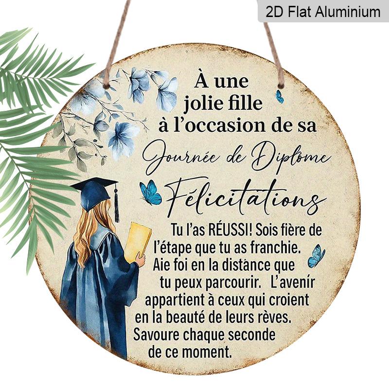 2D Flat - A Vintage Decorative Plaque Measuring 7.87X7.87 Inches, Featuring a Round French Aluminum Sign with a Congratulations on Your Graduation 1pc
2D Flat - A Vintage Decorative Plaque Measuring 7.87X7.87 Inches, Featuring a Round French Aluminum Sign with a Congratulations on Your Graduation 1pc