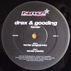12inch Record DRAX & GOODING - Harder HAR012 Harlem Records 2004 UK Dance & Electronica Used
12inch Record DRAX & GOODING - Harder HAR012 Harlem Records 2004 UK Dance & Electronica Used