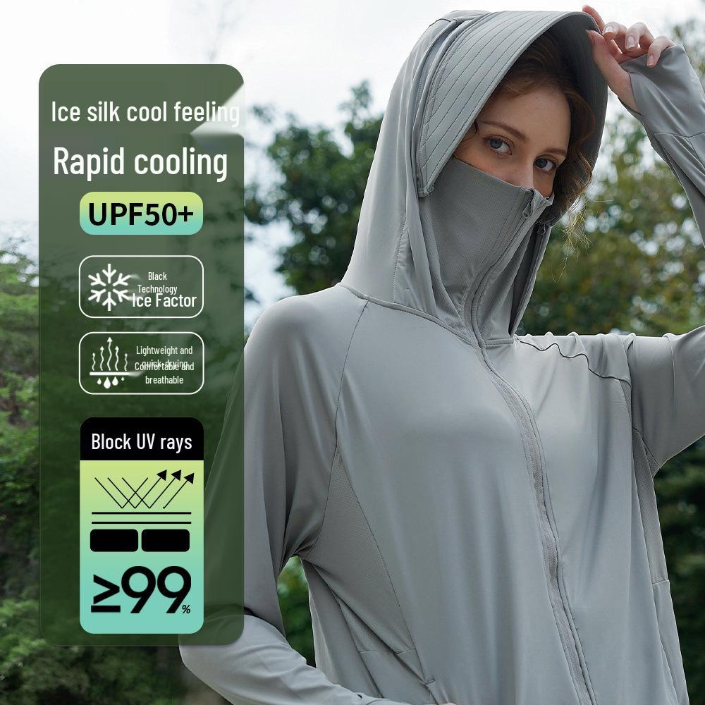 Women s UPF50+ Ice Silk Hooded Sun Protection Jacket - Cooling, Anti-UV, Ideal for Summer Sports & Outdoor Activities L
Women s UPF50+ Ice Silk Hooded Sun Protection Jacket - Cooling, Anti-UV, Ideal for Summer Sports & Outdoor Activities L
