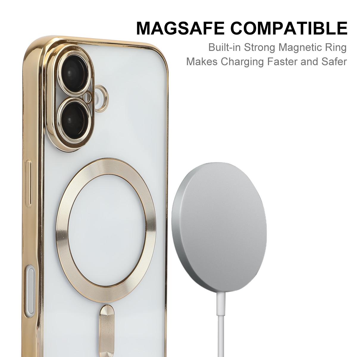 ENKAY HAT PRINCE For iPhone 16 Plus Magnetic Clear Case Shockproof TPU Phone Cover with Lens Film Gold
ENKAY HAT PRINCE For iPhone 16 Plus Magnetic Clear Case Shockproof TPU Phone Cover with Lens Film Gold