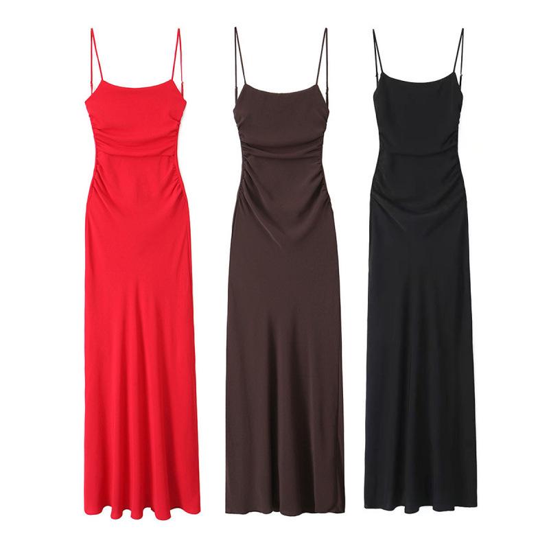 European and American Style Slimming Pleated Dress - Summer Fashion Extra Small каштановий
European and American Style Slimming Pleated Dress - Summer Fashion Extra Small каштановий