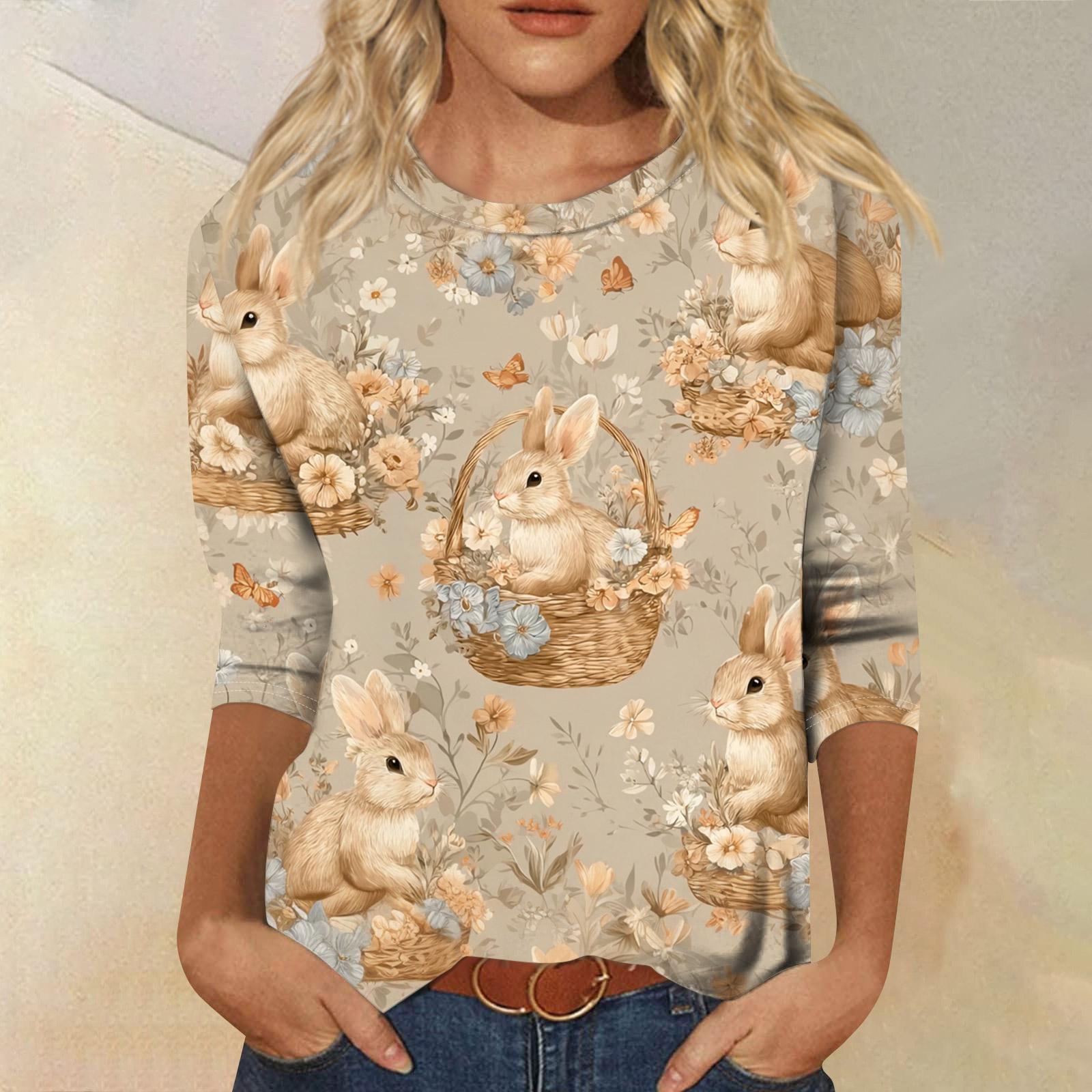 Women s Fashionable Casual Three-quarter Sleeve Easter Print Round Neck Pullover Top XXXL
Women s Fashionable Casual Three-quarter Sleeve Easter Print Round Neck Pullover Top XXXL