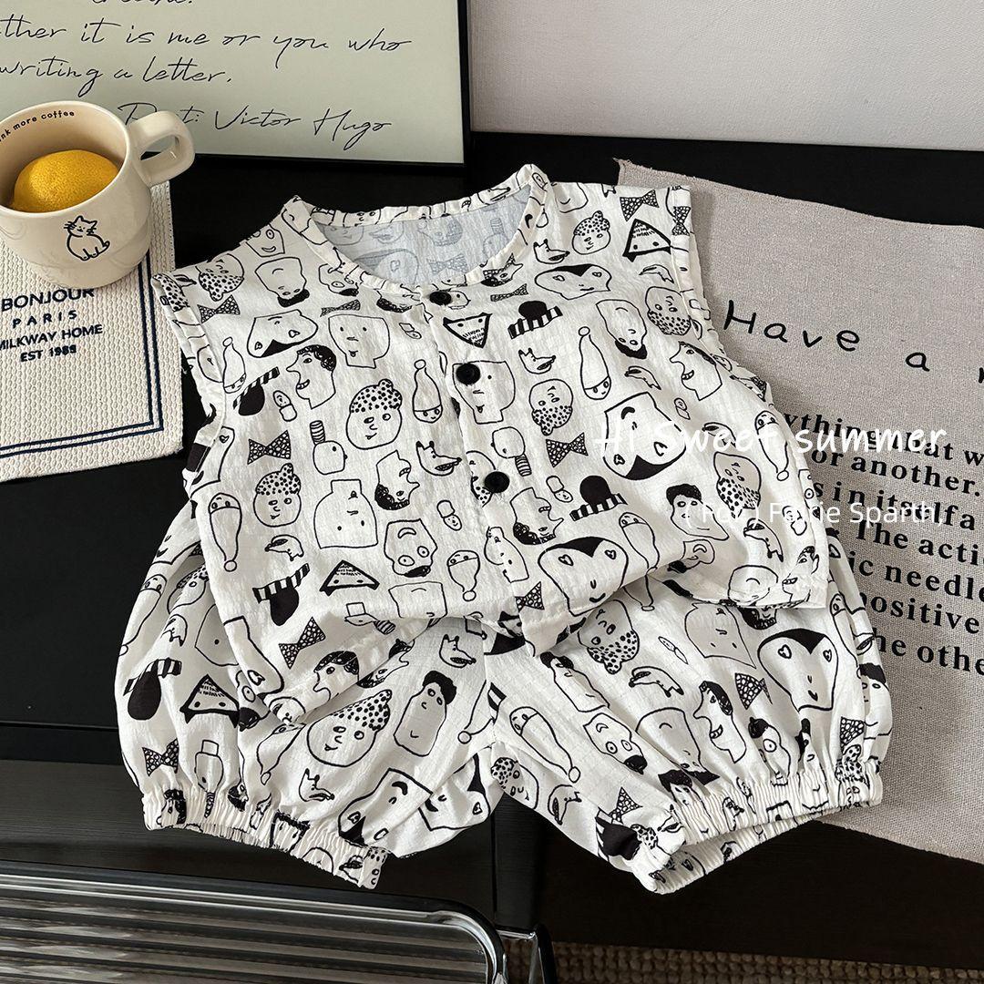 Детский летний наряд Летний комплект с жилетом Мультяшный аниме шорты Летний комплект из двух предметов 150
Детский летний наряд Летний комплект с жилетом Мультяшный аниме шорты Летний комплект из двух предметов 150