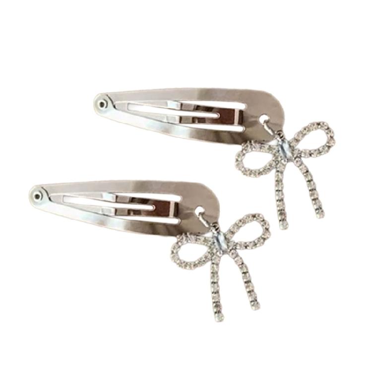 Silver Hair Accessory adorned with Zircon Bowknot Simple Hairpin Barrette Charm 1
Silver Hair Accessory adorned with Zircon Bowknot Simple Hairpin Barrette Charm 1