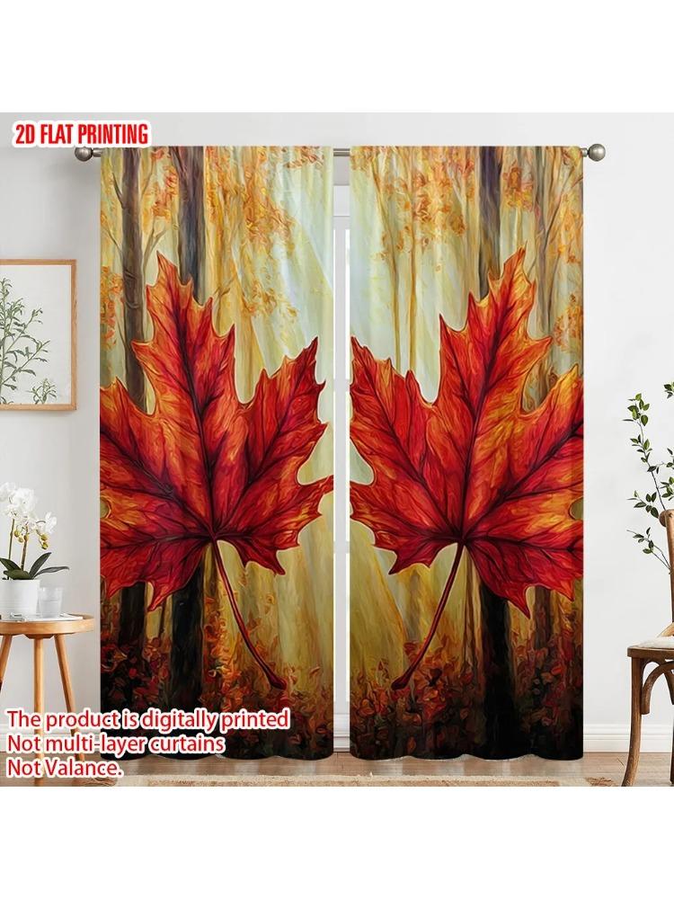 Plane Printing Popular Curtains Vibrant Red Maple Leaves Golden Autumn Sunlight Versatile Polyester Fabric Without Curtain Made Of W100*H70(CM)-Hooks&2PCS
Plane Printing Popular Curtains Vibrant Red Maple Leaves Golden Autumn Sunlight Versatile Polyester Fabric Without Curtain Made Of W100*H70(CM)-Hooks&2PCS