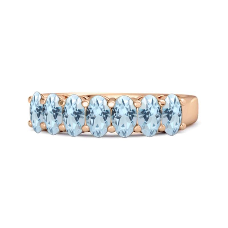 Blue Topaz Oval Half Eternity Band Ring - Sterling Silver Rose Gold Vermeil 6 рожевий колір золота
Blue Topaz Oval Half Eternity Band Ring - Sterling Silver Rose Gold Vermeil 6 рожевий колір золота