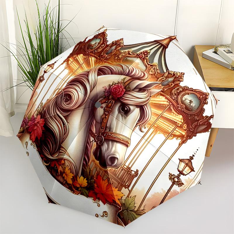 1pc Carousel Horse Open/Close Folding Umbrella, All- Portable Umbrella for & Men, Stylish Accessory (Holiday Gift) 8-Rib yy251213176
1pc Carousel Horse Open/Close Folding Umbrella, All- Portable Umbrella for & Men, Stylish Accessory (Holiday Gift) 8-Rib yy251213176