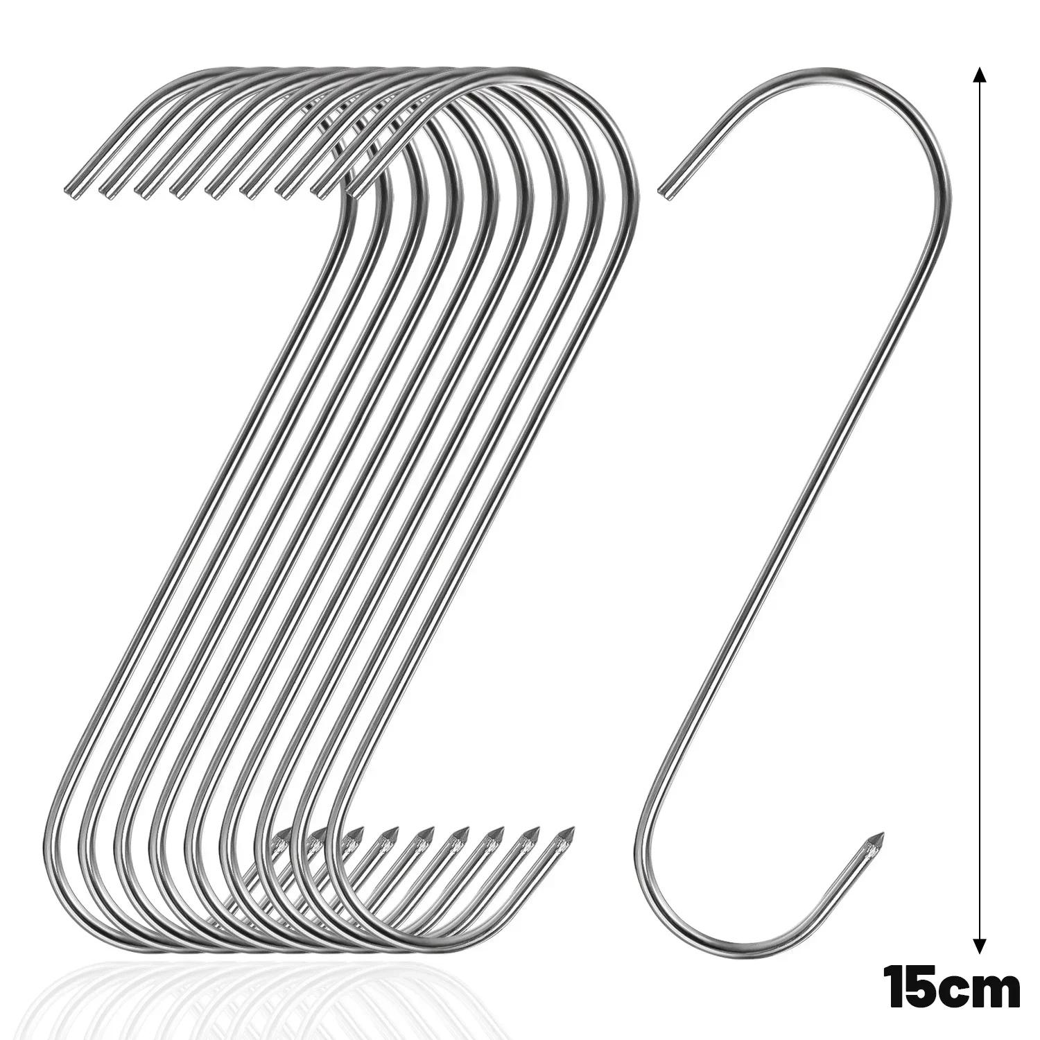 50/10PCS Stainless Steel S Hooks with Sharp Tip Kitchen Meat Hanging Hook Hangers BBQ Bacon Hams Smoker S Shaped Hooks Gadgets 20PCS
50/10PCS Stainless Steel S Hooks with Sharp Tip Kitchen Meat Hanging Hook Hangers BBQ Bacon Hams Smoker S Shaped Hooks Gadgets 20PCS