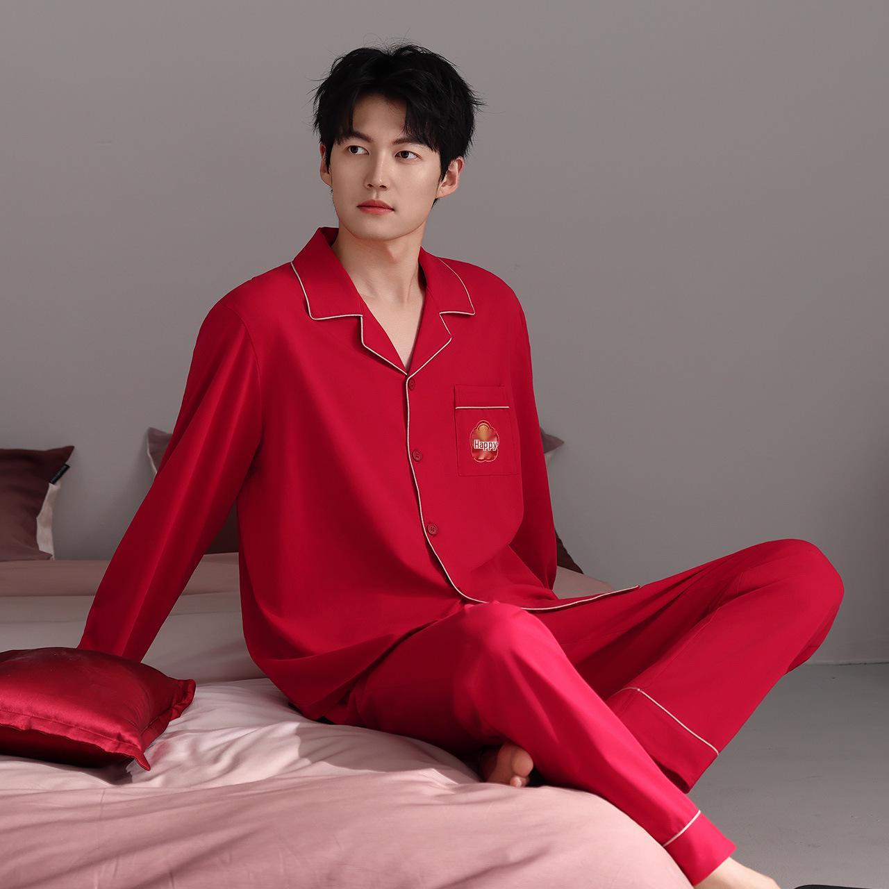 Men s Red Long Sleeve Lycra Cotton Pajamas Set - 2025 Autumn Collection XL (height 170-175cm, weight 140-160kg)
Men s Red Long Sleeve Lycra Cotton Pajamas Set - 2025 Autumn Collection XL (height 170-175cm, weight 140-160kg)
