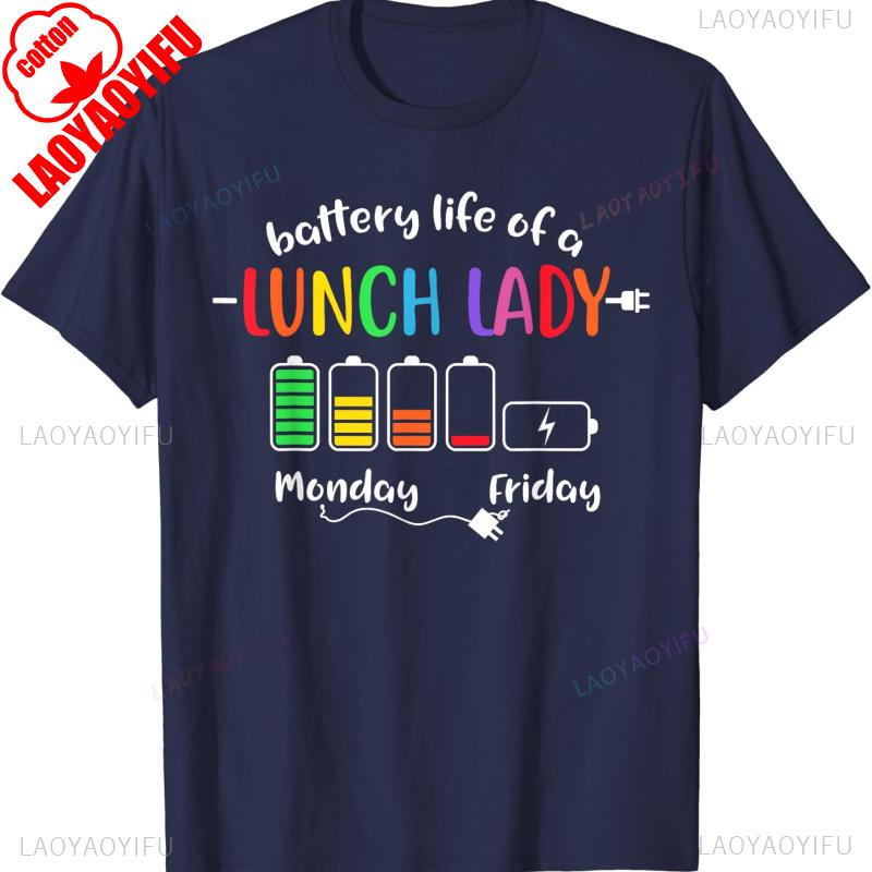 Battery Life of A School Lunch Lady Cafeteria Worker Funny Unique TShirt Crewneck Loose Casual Style Regular Short Sleeve 4XL
Battery Life of A School Lunch Lady Cafeteria Worker Funny Unique TShirt Crewneck Loose Casual Style Regular Short Sleeve 4XL