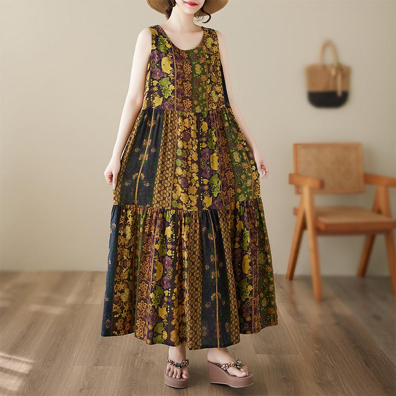 DIMANAF Plus Size Dress Summer Women Vintage Linen Elegant Style Sleeveless Floral Loose New Long Dress 8020 One Size
DIMANAF Plus Size Dress Summer Women Vintage Linen Elegant Style Sleeveless Floral Loose New Long Dress 8020 One Size