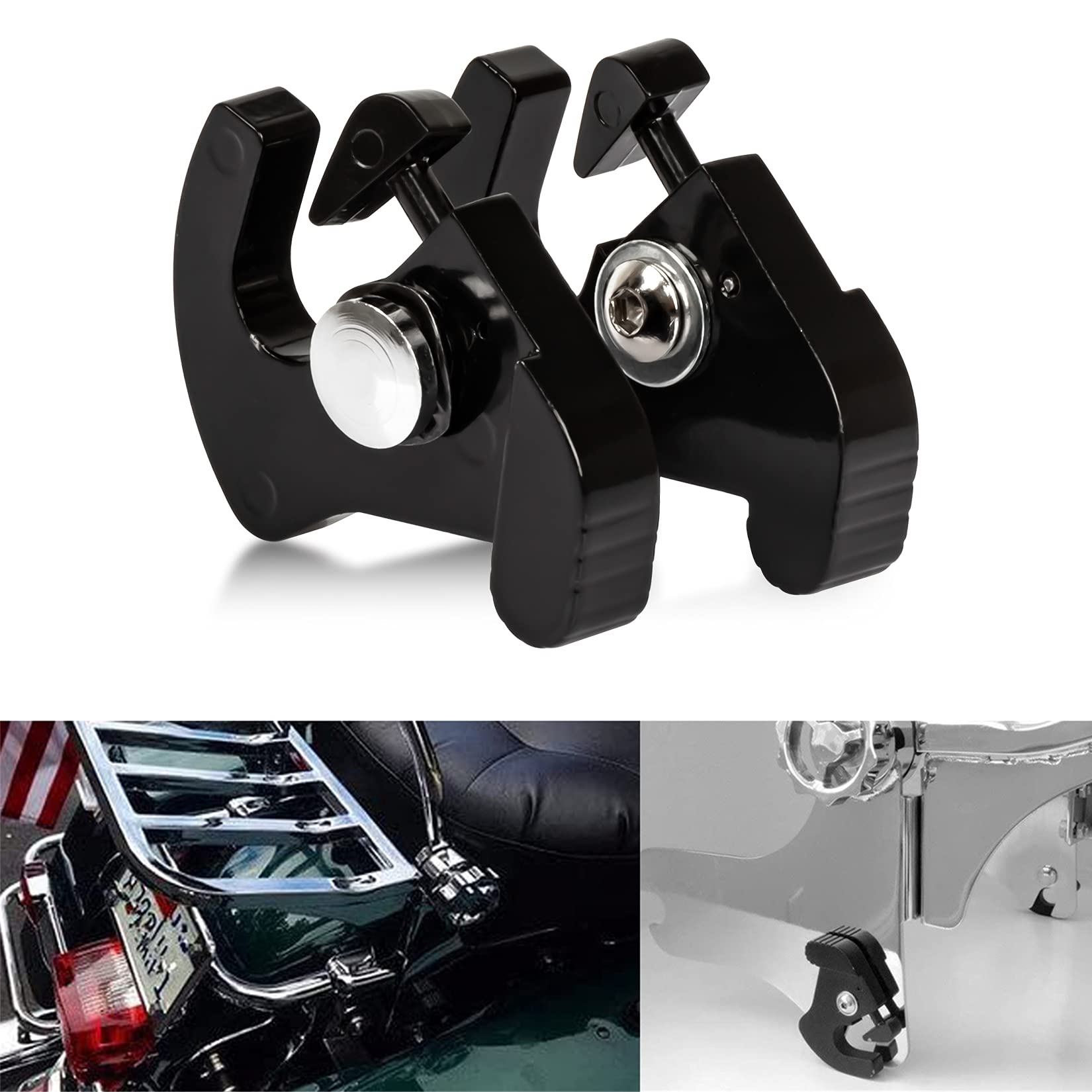 Black Rotary Detachable Latch Kit Rotary Sissy Bar Luggage Rack Docking Racking Clip Kit Compatible with Harley Touring
Black Rotary Detachable Latch Kit Rotary Sissy Bar Luggage Rack Docking Racking Clip Kit Compatible with Harley Touring