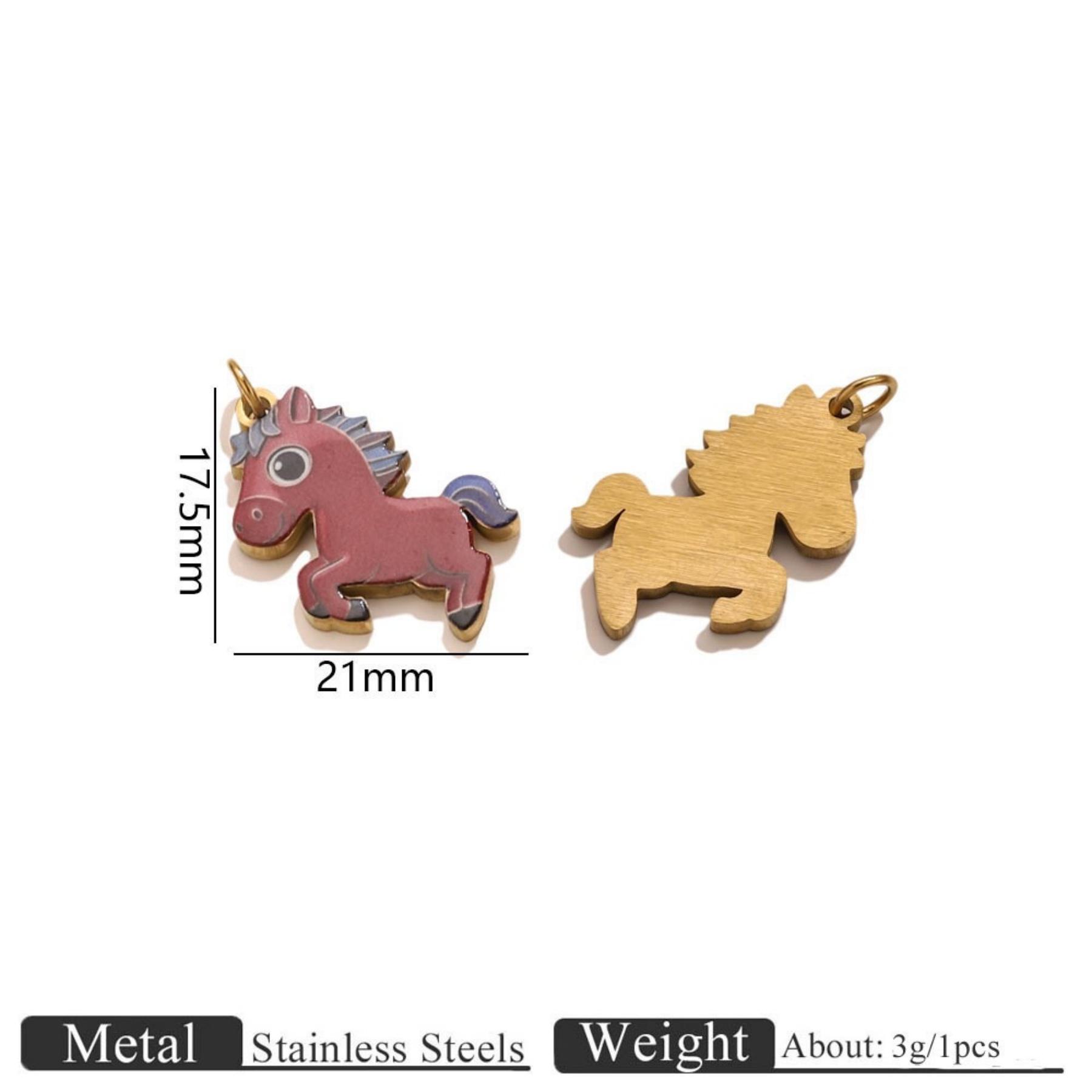 2 PCs 304 Stainless Steel Animal Charms 18K Gold Plated Multicolor Enamel Pet Cat Horse Cute Pendants For DIY Necklace Making
2 PCs 304 Stainless Steel Animal Charms 18K Gold Plated Multicolor Enamel Pet Cat Horse Cute Pendants For DIY Necklace Making