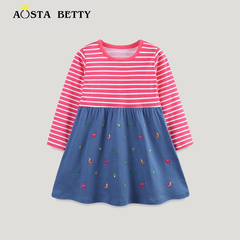 European and American Style Girls Striped Embroidered Long-Sleeve Autumn Dress - Fashionable Round-Neck Princess Dress 4Y
European and American Style Girls Striped Embroidered Long-Sleeve Autumn Dress - Fashionable Round-Neck Princess Dress 4Y