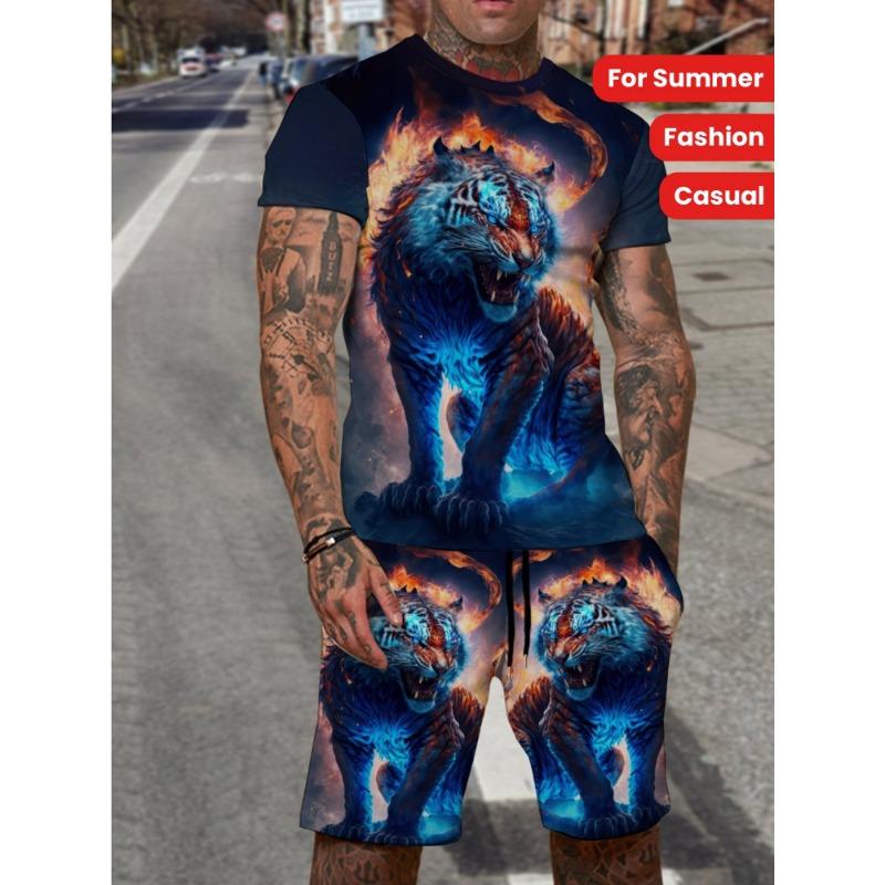 Flame Tiger 3D Digital Printing Short Sleeves + Shorts 2-piece Suit XL
Flame Tiger 3D Digital Printing Short Sleeves + Shorts 2-piece Suit XL