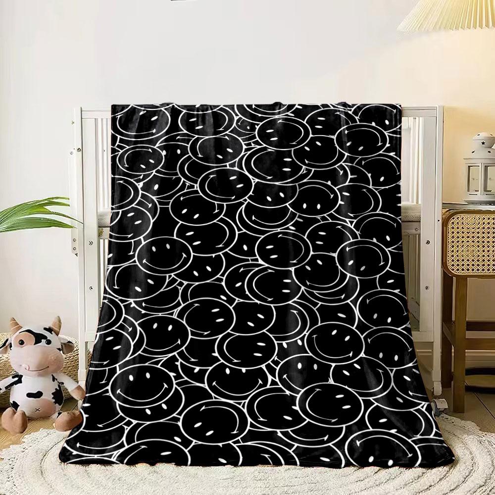 Repeated black smiley faces outlined in white on a dark background. for all seasons blanket lunch break throw gift 80cm x 120cm
Repeated black smiley faces outlined in white on a dark background. for all seasons blanket lunch break throw gift 80cm x 120cm