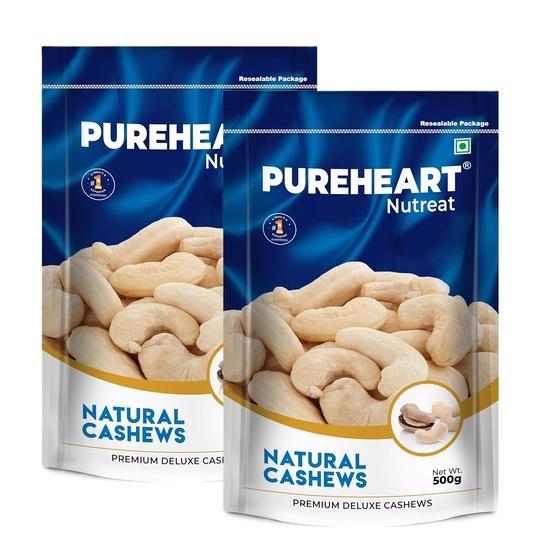 Pureheart Nutreat Natural Cashews (500 gm, Pack of 2) Premium Whole Crunchy & Delicious Cashewnuts/Kaju/Dry Fruit - Resealable Pouch
Pureheart Nutreat Natural Cashews (500 gm, Pack of 2) Premium Whole Crunchy & Delicious Cashewnuts/Kaju/Dry Fruit - Resealable Pouch